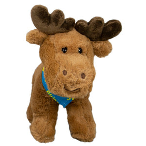 Mjukisälg Stående m. scarf / Moose soft toy, 18 cm