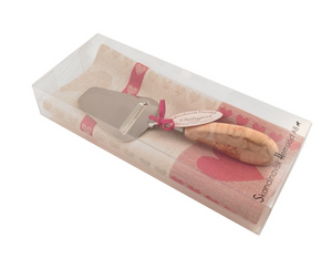 Handduk & osthyvel Hjärtan / Cheese slicer and linnen tea towel