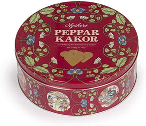 Nyåkers pepparkakor, hjärtan / Ginger snaps, heart shaped, red tin - Click and collect only