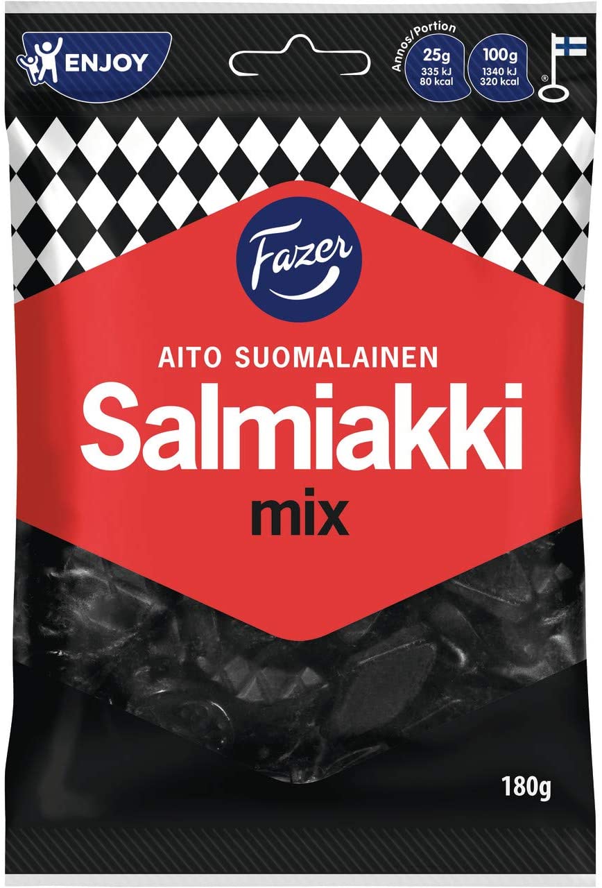 Fazer, Salmiakki mix / Salted licorice wine gums